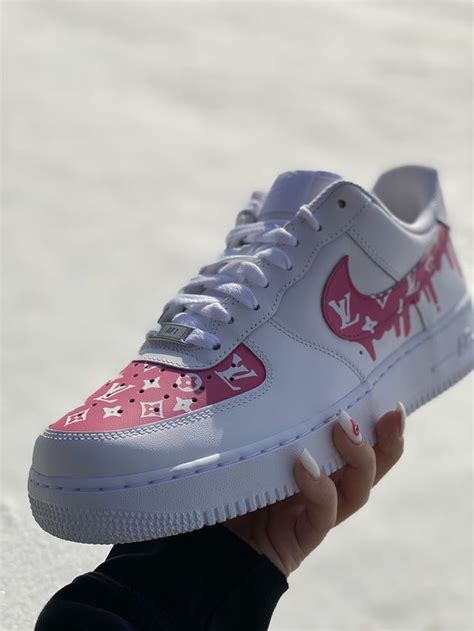 custom air force 1 louis vuitton pink|air force 1 black custom.